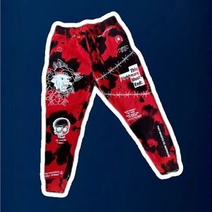Ninth Hall Scribbles Red & Black Tie Dye Jogger